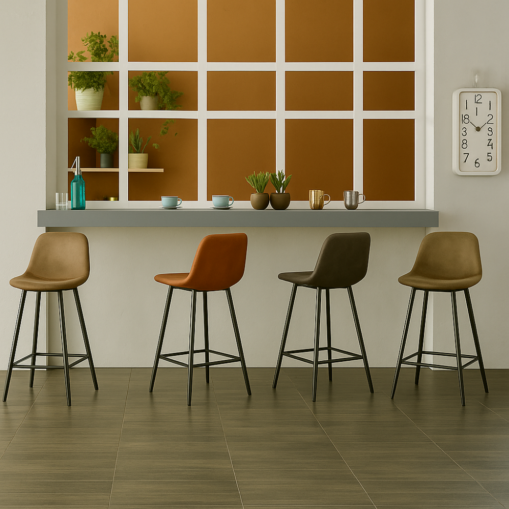 Aria, Sgabello in Similpelle (50cm X 43cm H. 91cm)