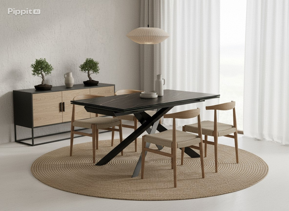 Axis, Tavolo allungabile con top in ceramica su vetro (90cm X 160-240cm H. 76cm)