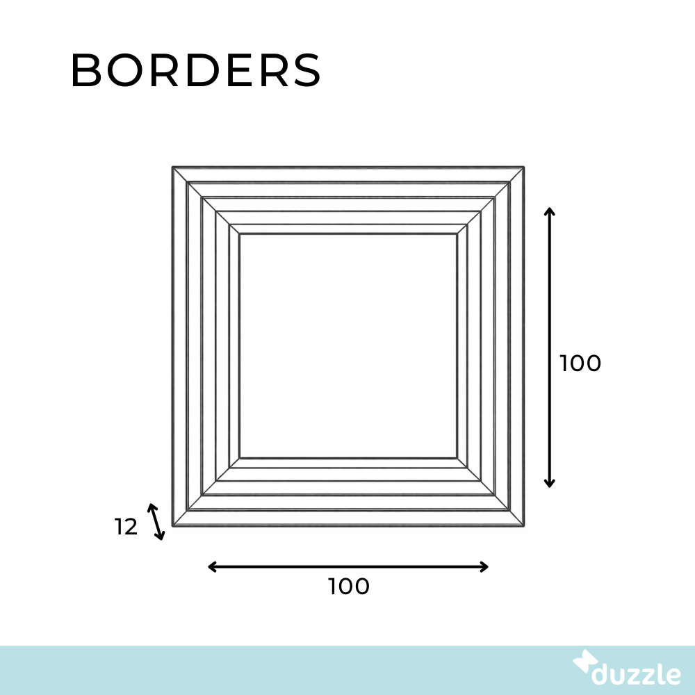Borders, Specchio da parete (100cm X 100cm H. 12cm)