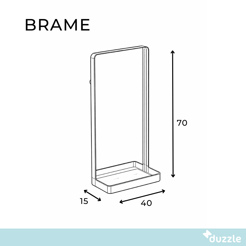 Brame, Specchio da parete (70cm X 40cm H. 15cm)