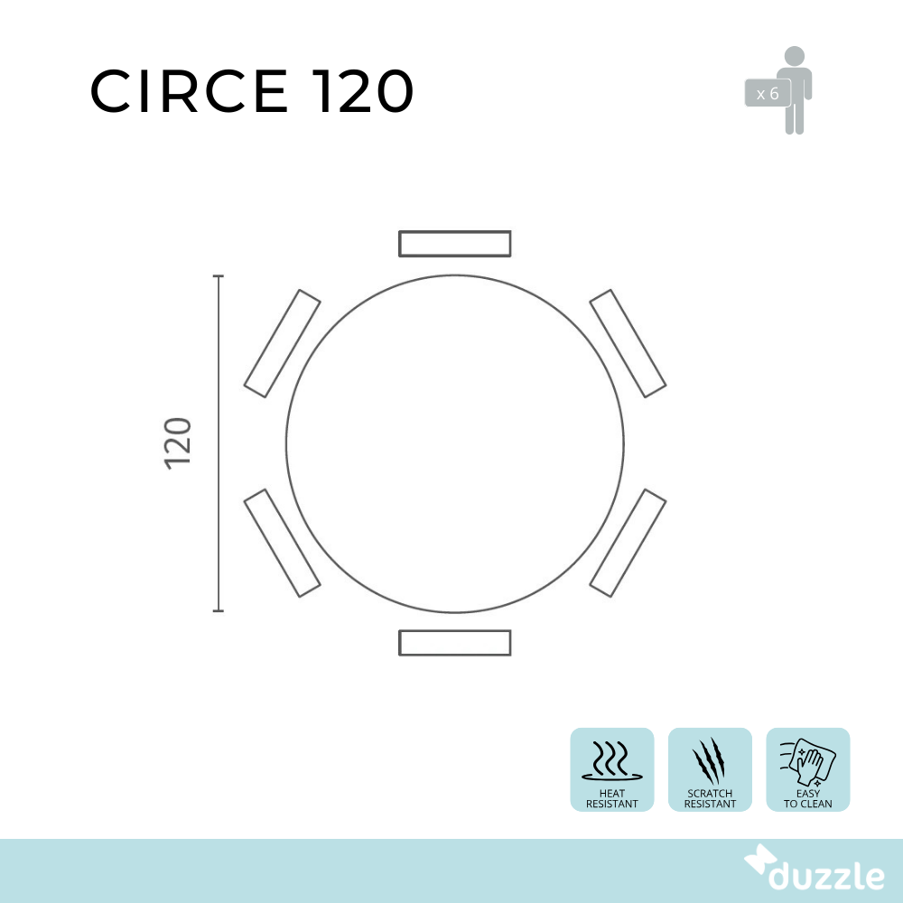 Circe, Tavolo fisso con top in ceramica (120cm X 120cm H. 76cm)