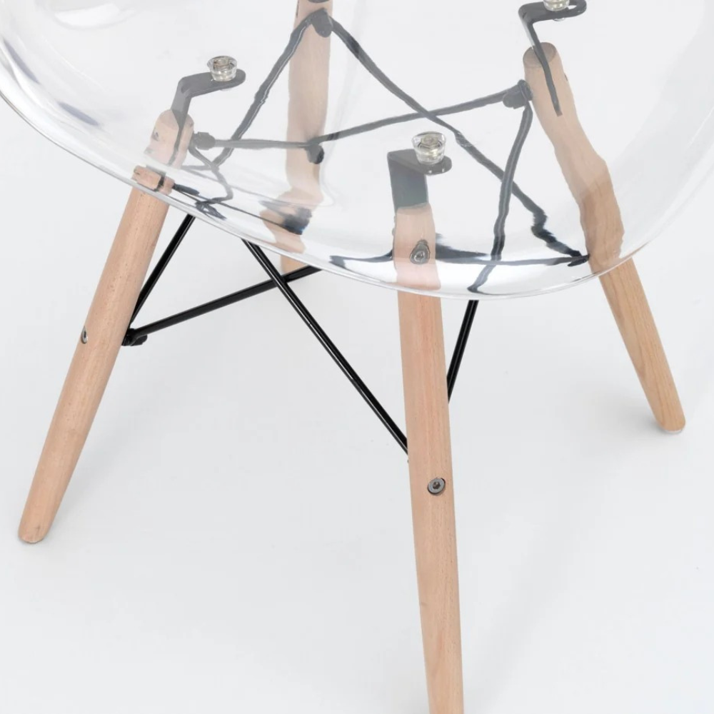 Casper, Set di 4 Sedie in policarbonato (47cm X 46cm H. 82cm)