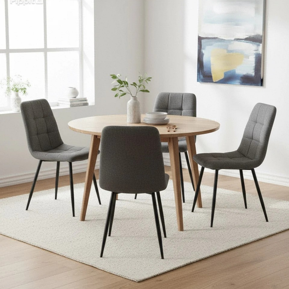 Mary, Set di 4 Sedie in tessuto (55cm X 44cm H. 81cm)