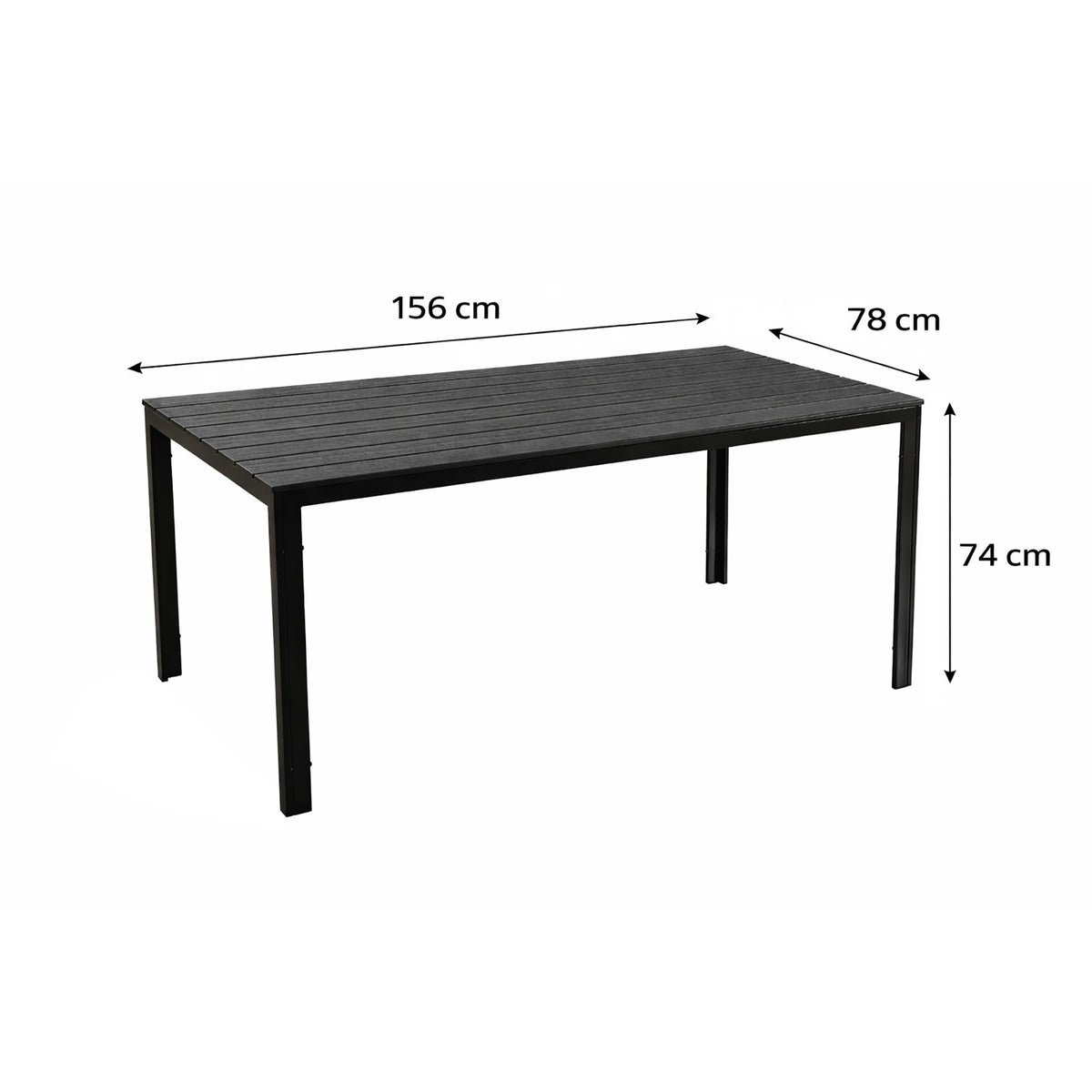 Numa, Tavolo da esterno 156x78cm