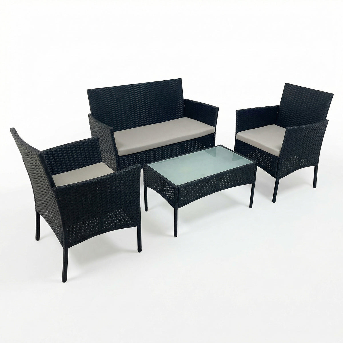 Nivo, Set salotto 2 poltrone + divano + tavolino 103x55cm