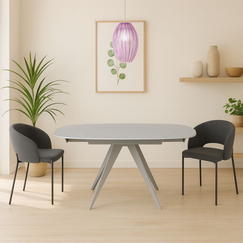 Float, Tavolo allungabile con top in vetro (90cm X 120-180cm H. 76cm)