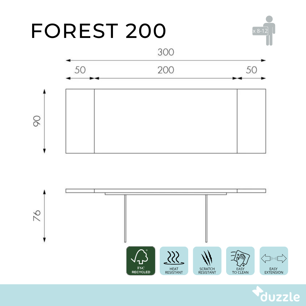 Forest, Tavolo allungabile (100cm X 200/300cm H. 76cm)
