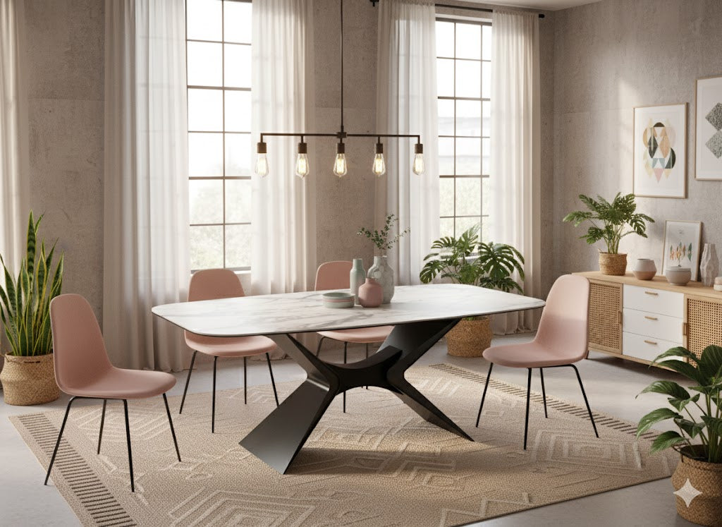 Halo, Tavolo fisso con top in ceramica su vetro (110cm X 220cm H. 75cm)