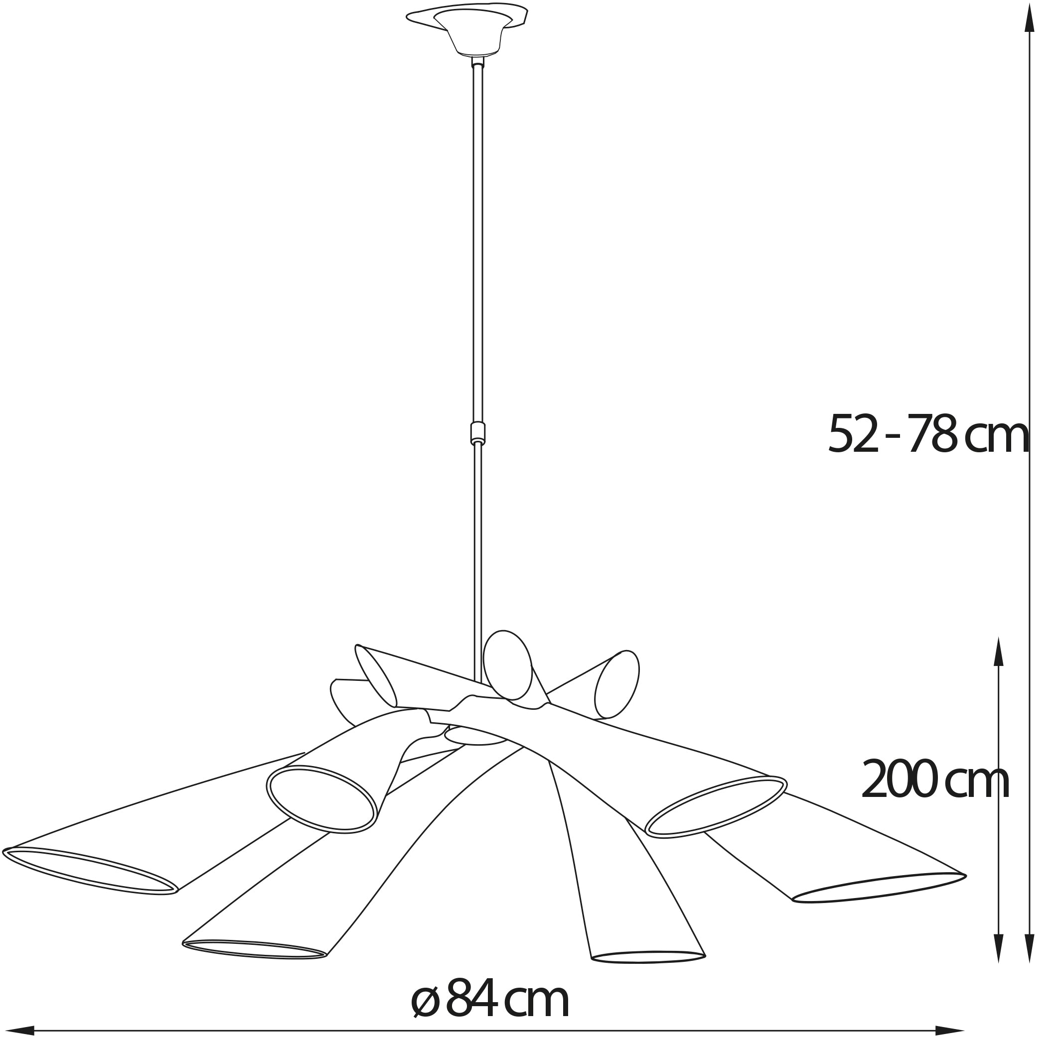 Radius, Lampada a sospensione (84cm X 84cm H. 52/78cm)