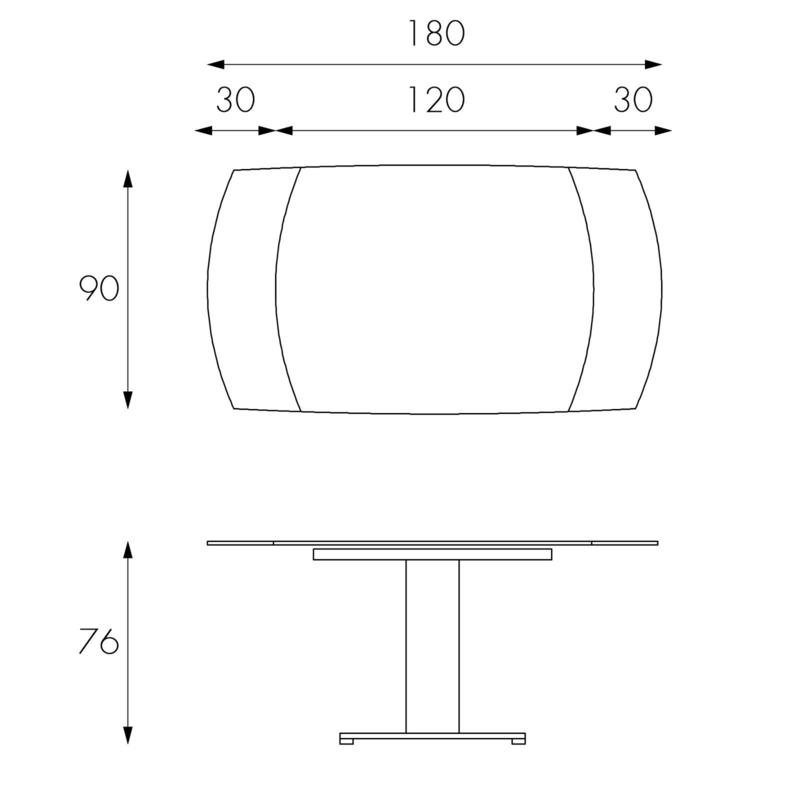 Oslo, Tavolo allungabile (90cm X 120/180cm H. 76cm)