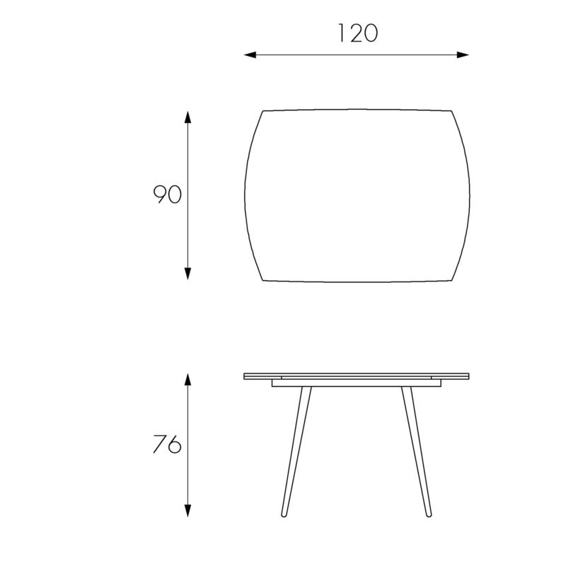 Ricky, Tavolo allungabile (90cm X 120/180cm H. 76cm)