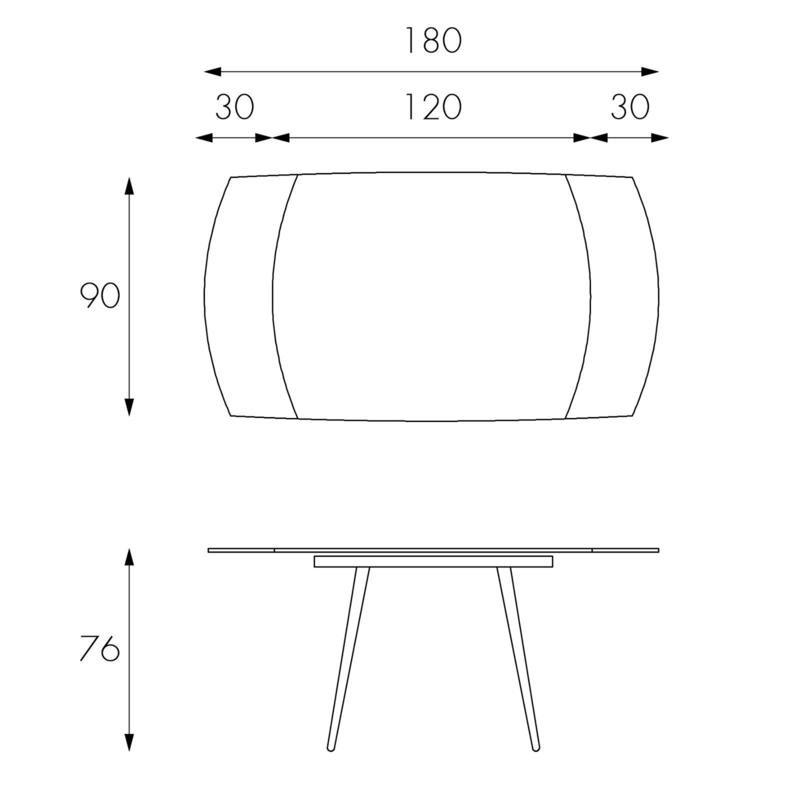 Ricky, Tavolo allungabile (90cm X 120/180cm H. 76cm)