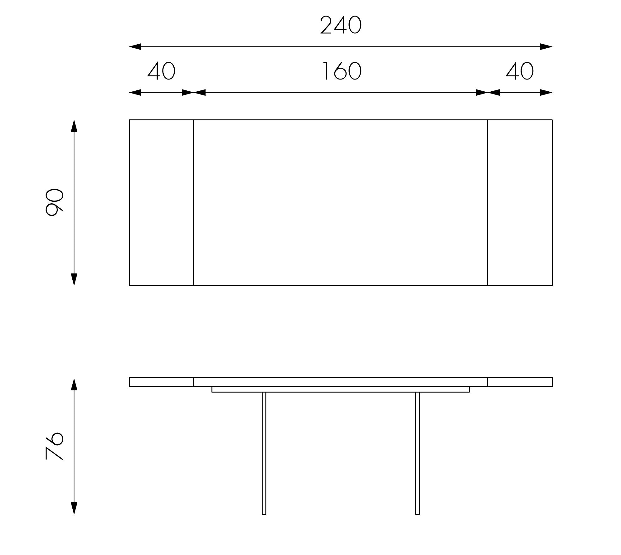Forest, Tavolo allungabile (90cm X 160/240cm H. 76cm)