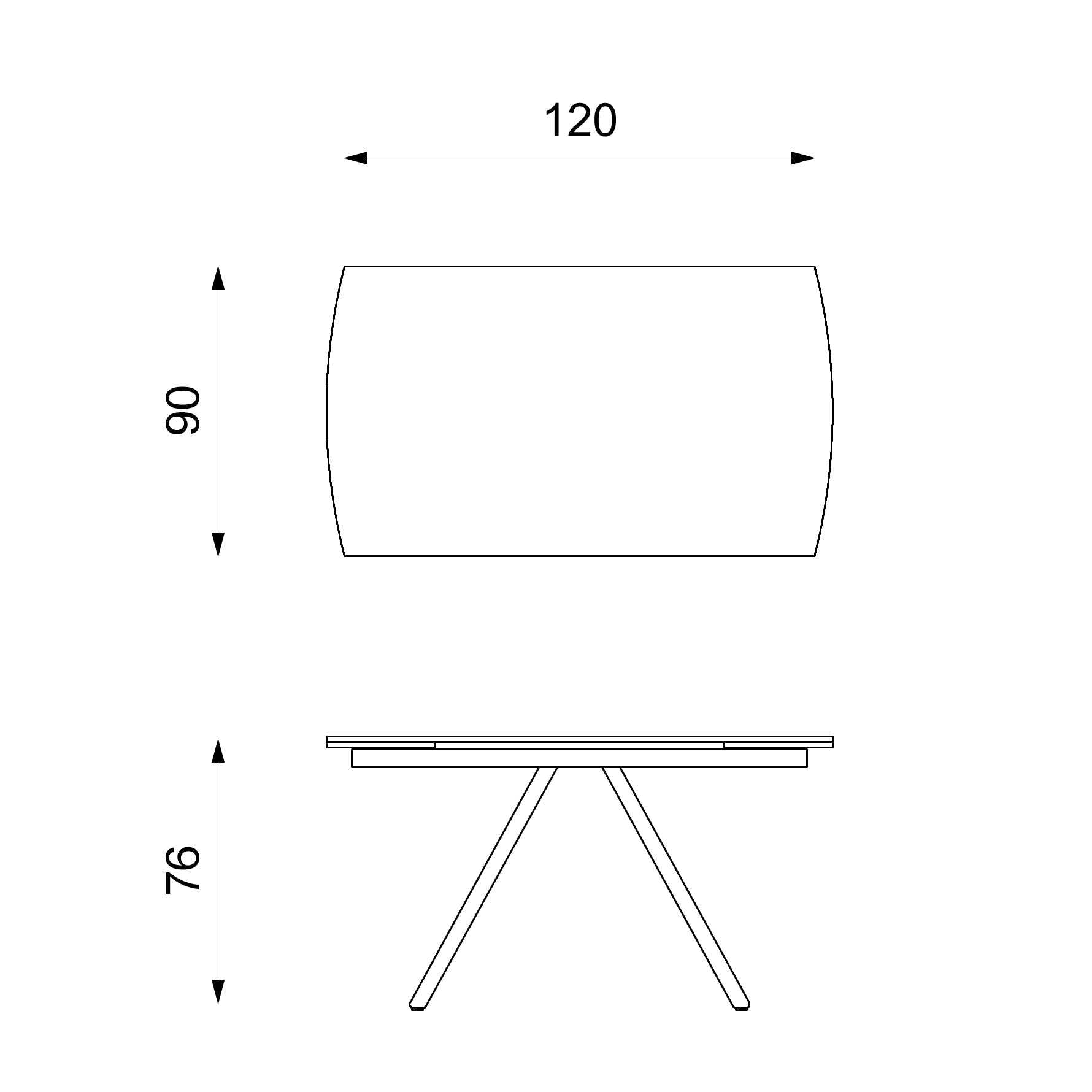 Maverick, Tavolo allungabile (90cm X 120/180cm H. 76cm)