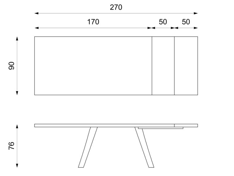Grayson, Tavolo allungabile (90cm X 170/270cm H. 76cm)