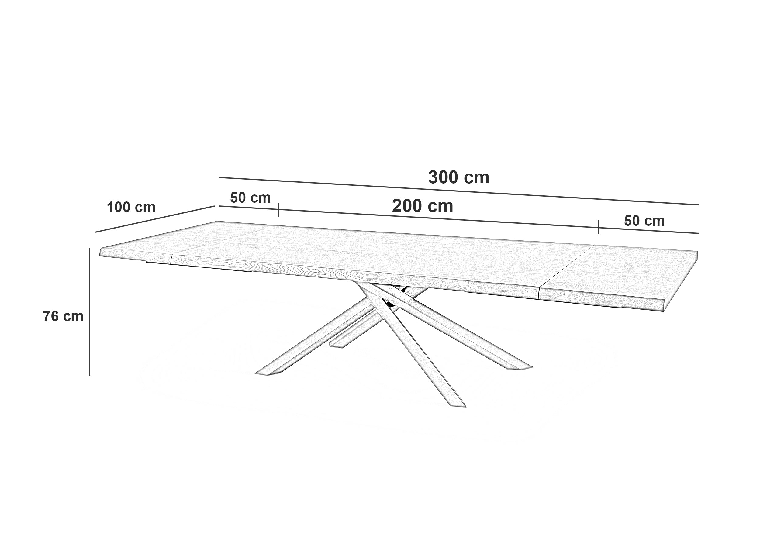 Blake, Tavolo allungabile (100cm X 200/300cm H. 76cm)