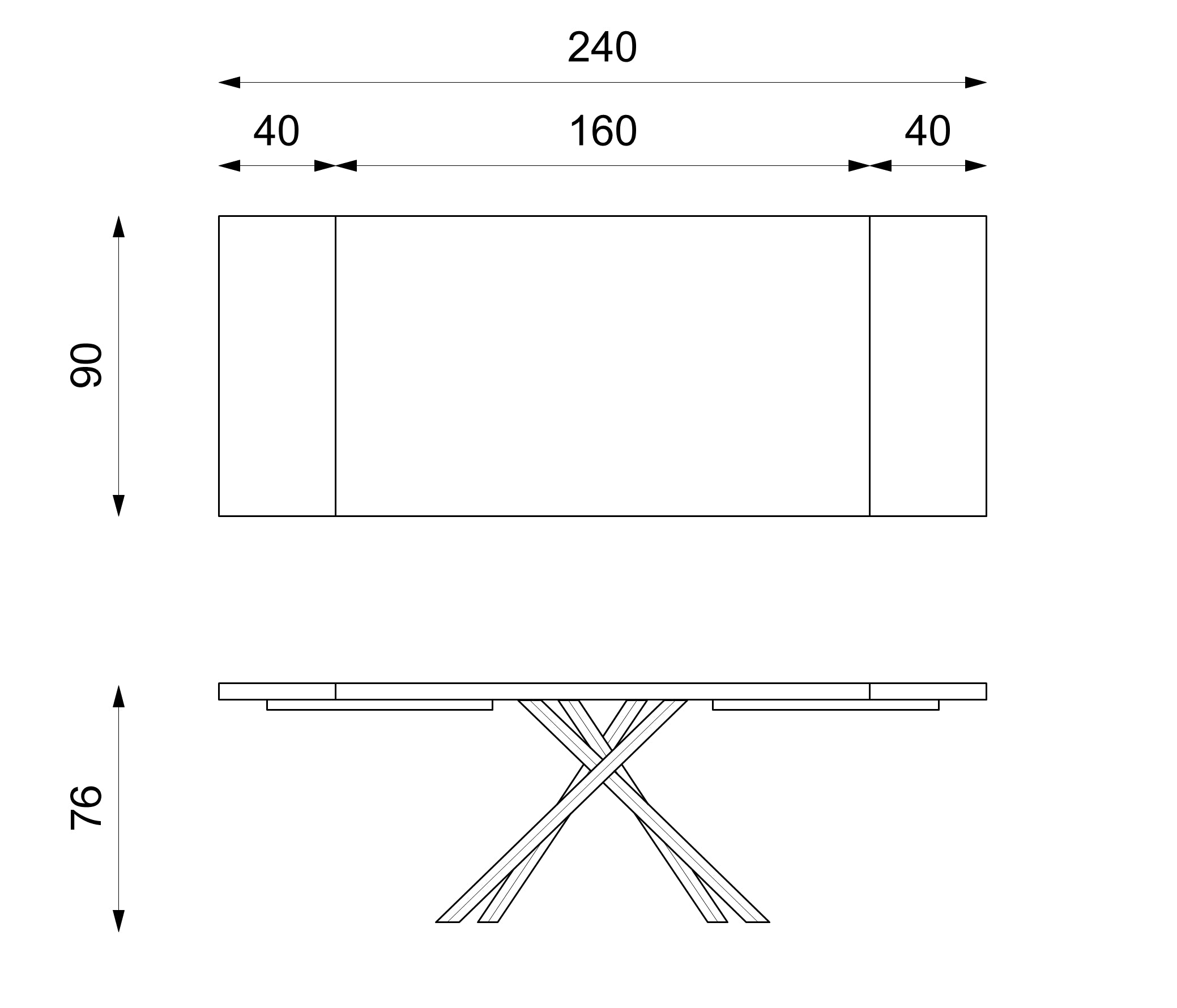 Blake, Tavolo allungabile (90cm X 160/240cm H. 76cm)