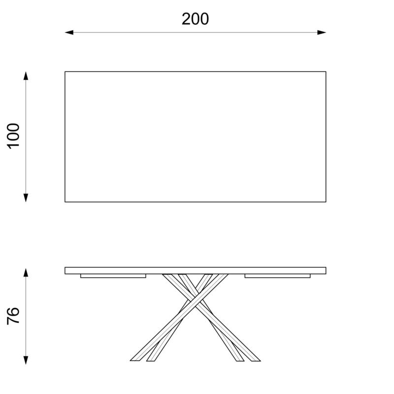 Blake, Tavolo fisso (100cm X 200cm H. 76cm)