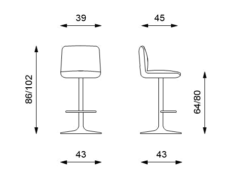 Set di 2 sgabelli Evan