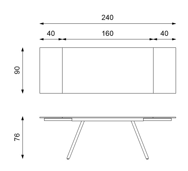 Mars, Tavolo allungabile (90cm X 160 / 240cm H. 76cm)
