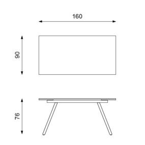 Mars, Tavolo allungabile (90cm X 160 / 240cm H. 76cm)