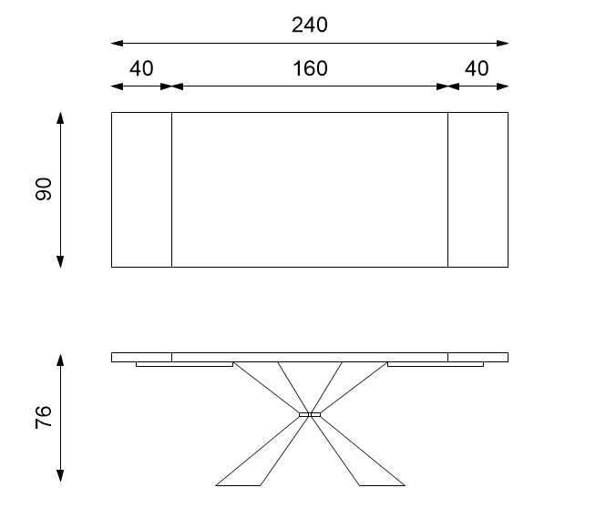 Taurus, Tavolo allungabile (90cm X 160/240cm H. 76cm)