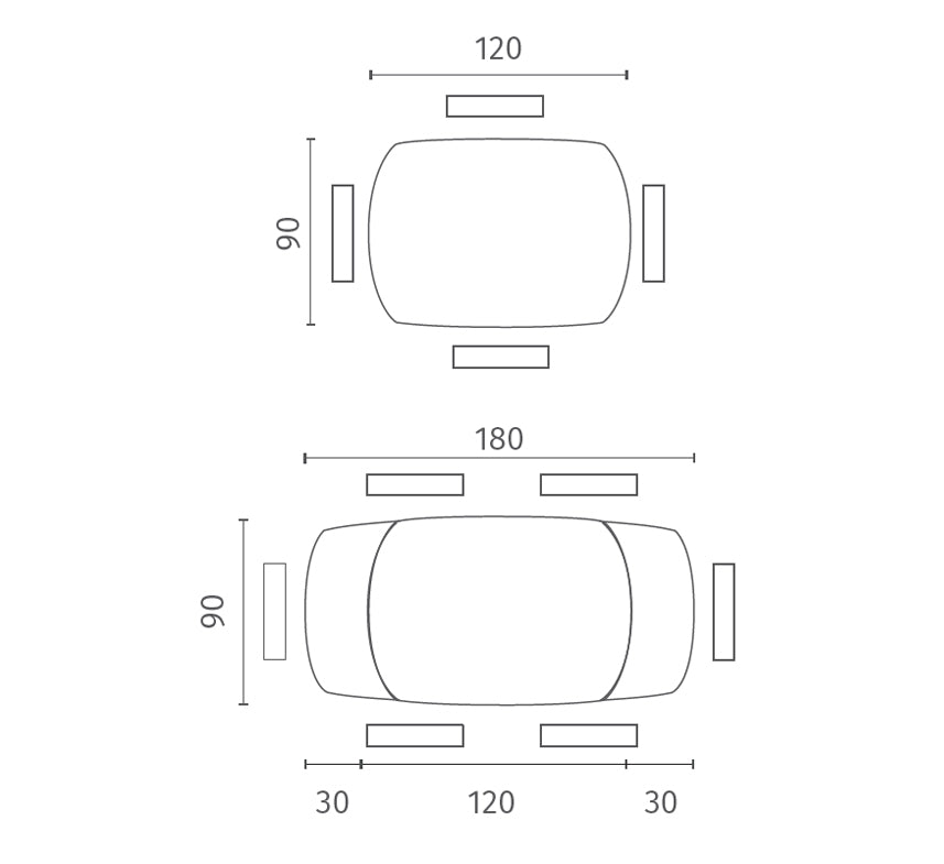 Oslo, Tavolo allungabile (90cm X 120/180cm H. 76cm)
