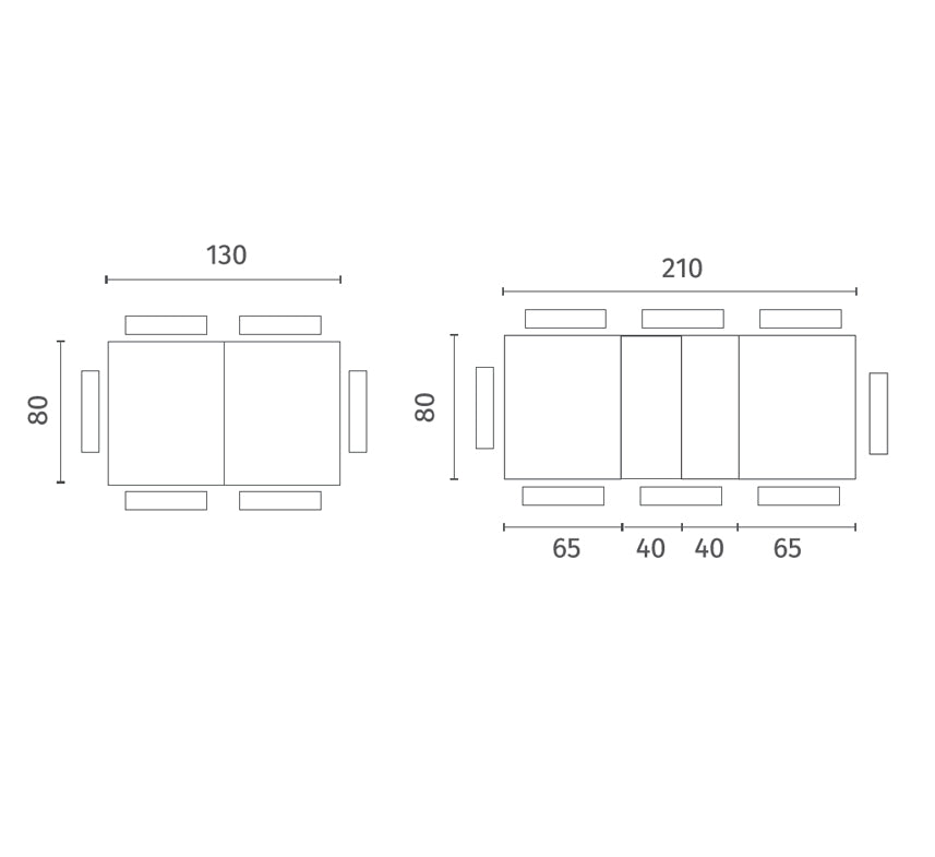 Belfort, Tavolo allungabile (80cm X 130/210cm H. 76cm)