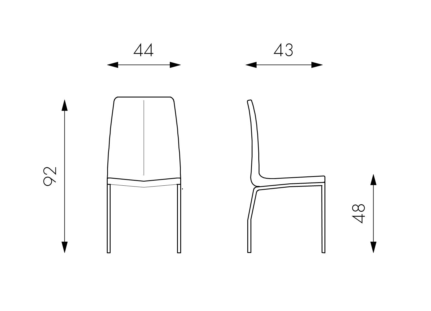 Set di 4 sedie Ines