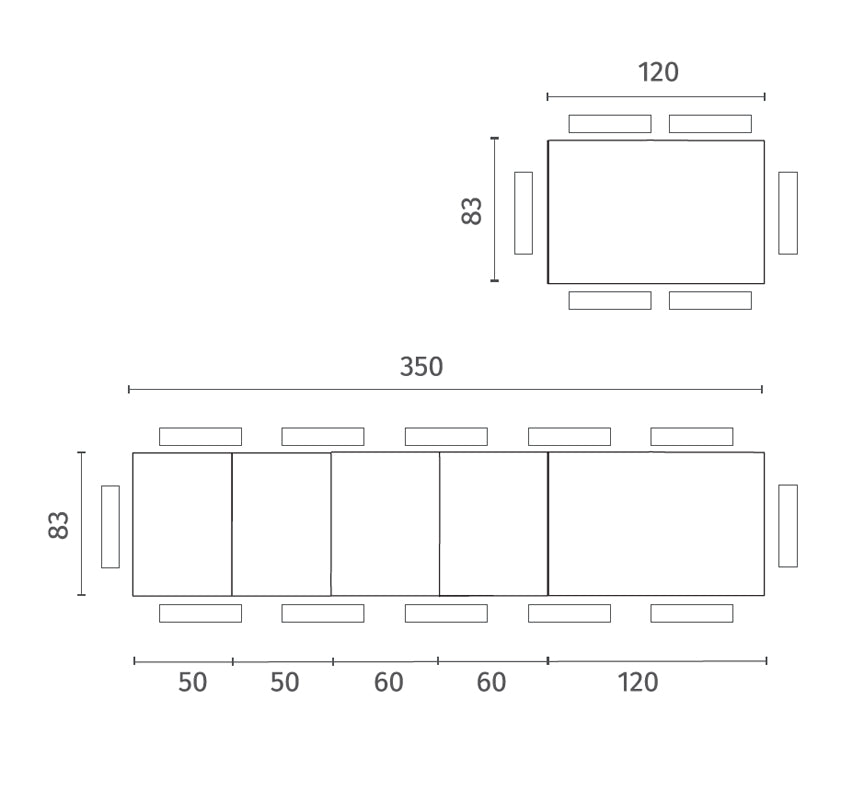 Balmoral, Tavolo allungabile (83cm X 120/175/230 /290/350cm H. 75cm)