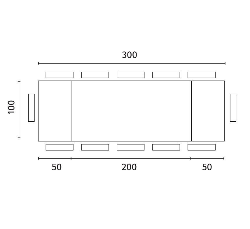 Timber, Tavolo allungabile (100cm X 200/300cm H. 76cm)