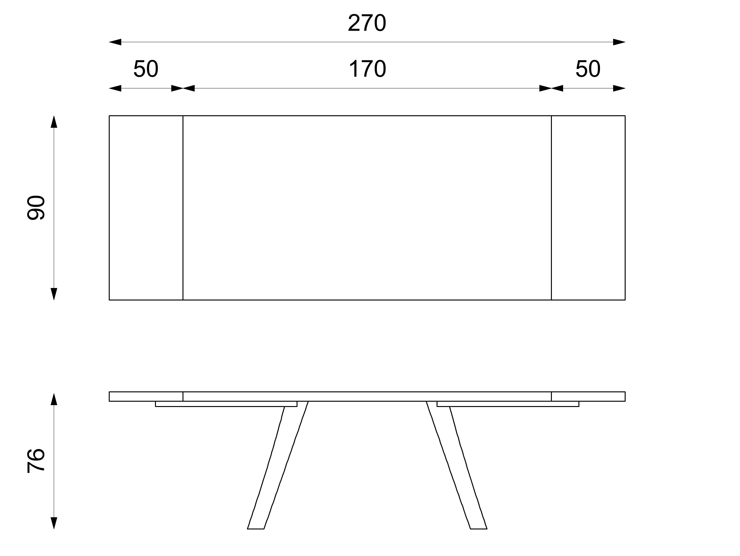 Grayson, Tavolo allungabile (90cm X 170/270cm H. 76cm)