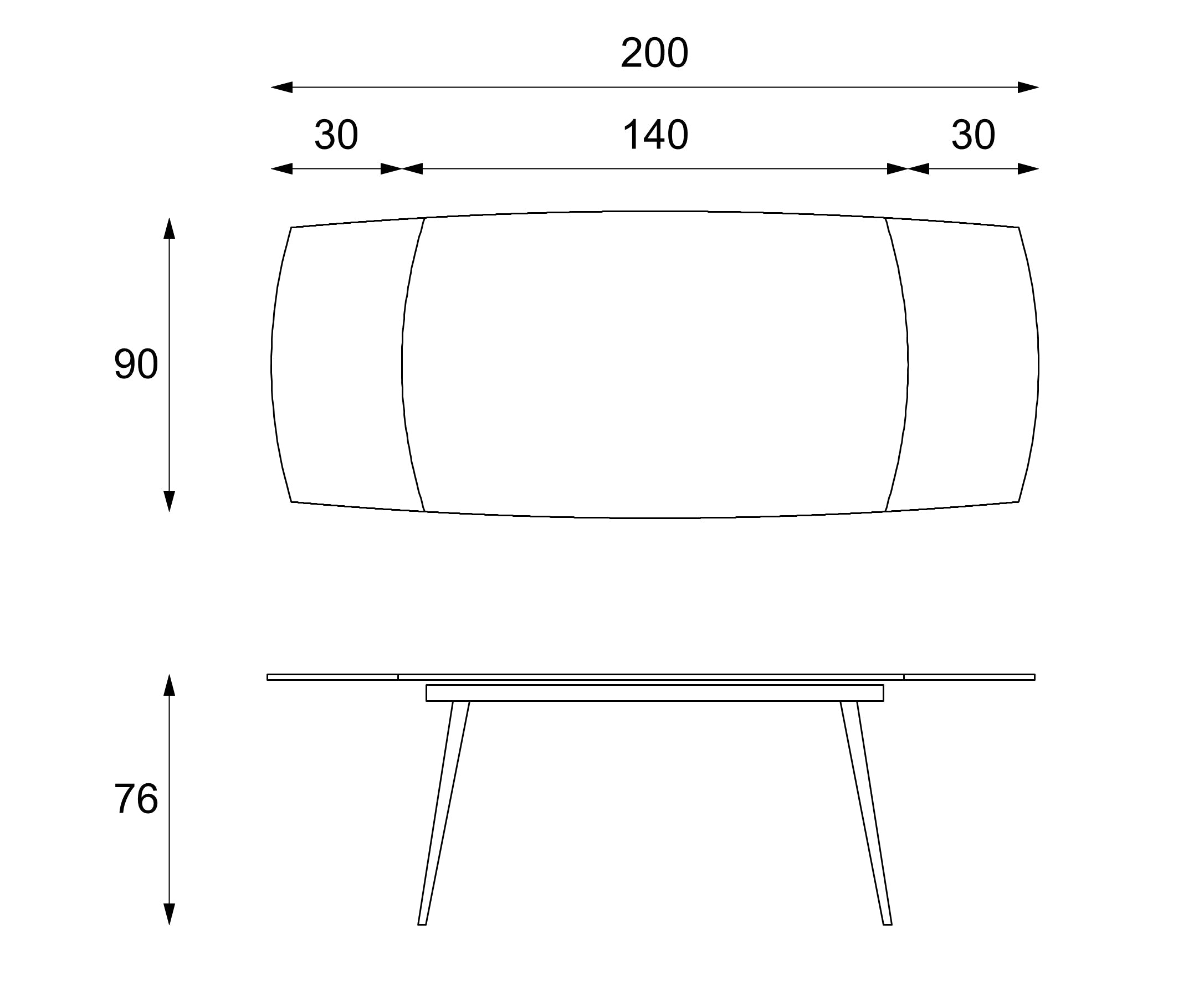 George, Tavolo allungabile (90cm X 140/170/200cm H. 76cm)