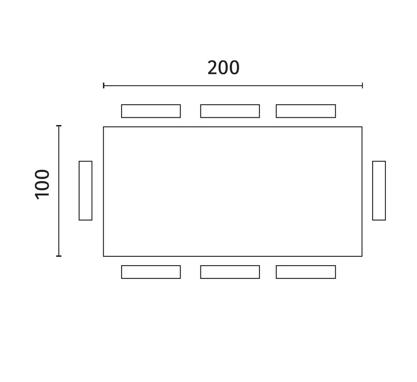 Blake, Tavolo fisso (100cm X 200cm H. 76cm)