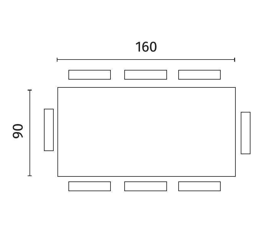 Blake, Tavolo fisso (90cm X 160cm H. 76cm)