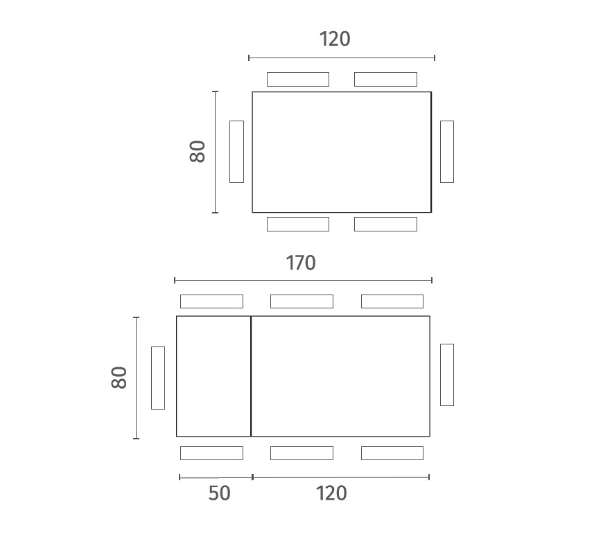 Task, Tavolo allungabile con top in ceramica (80cm X 120-170cm H. 75cm)