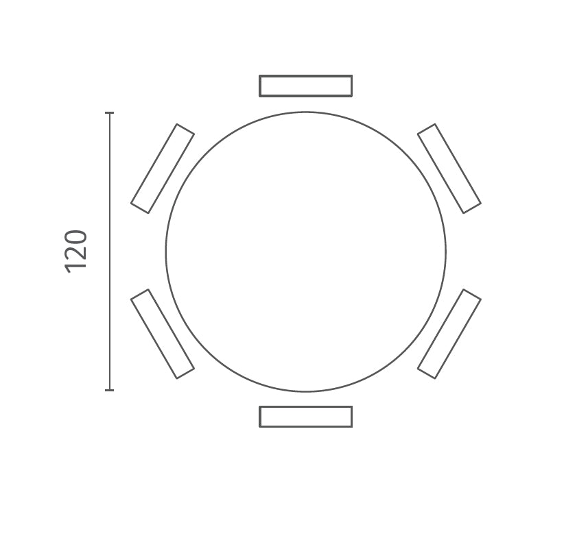 Circe, Tavolo fisso con top in ceramica (120cm X 120cm H. 76cm)