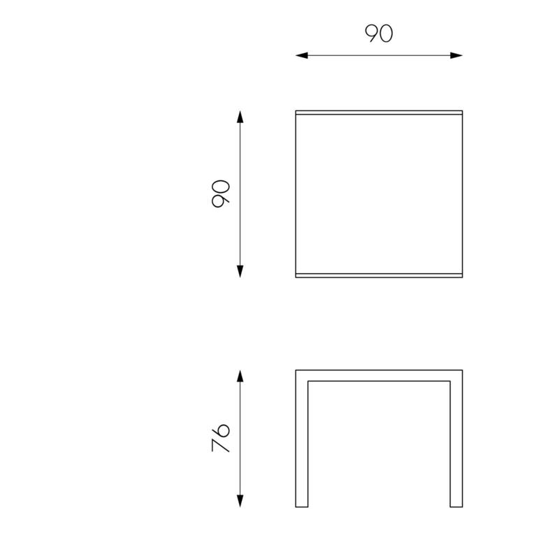 Bryant, Tavolo allungabile (90cm X 90/163,5cm H. 76cm)