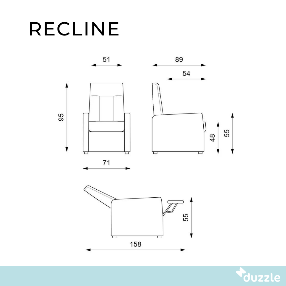 Recline, Poltrona reclinabile (64cm X 72cm H.95cm)