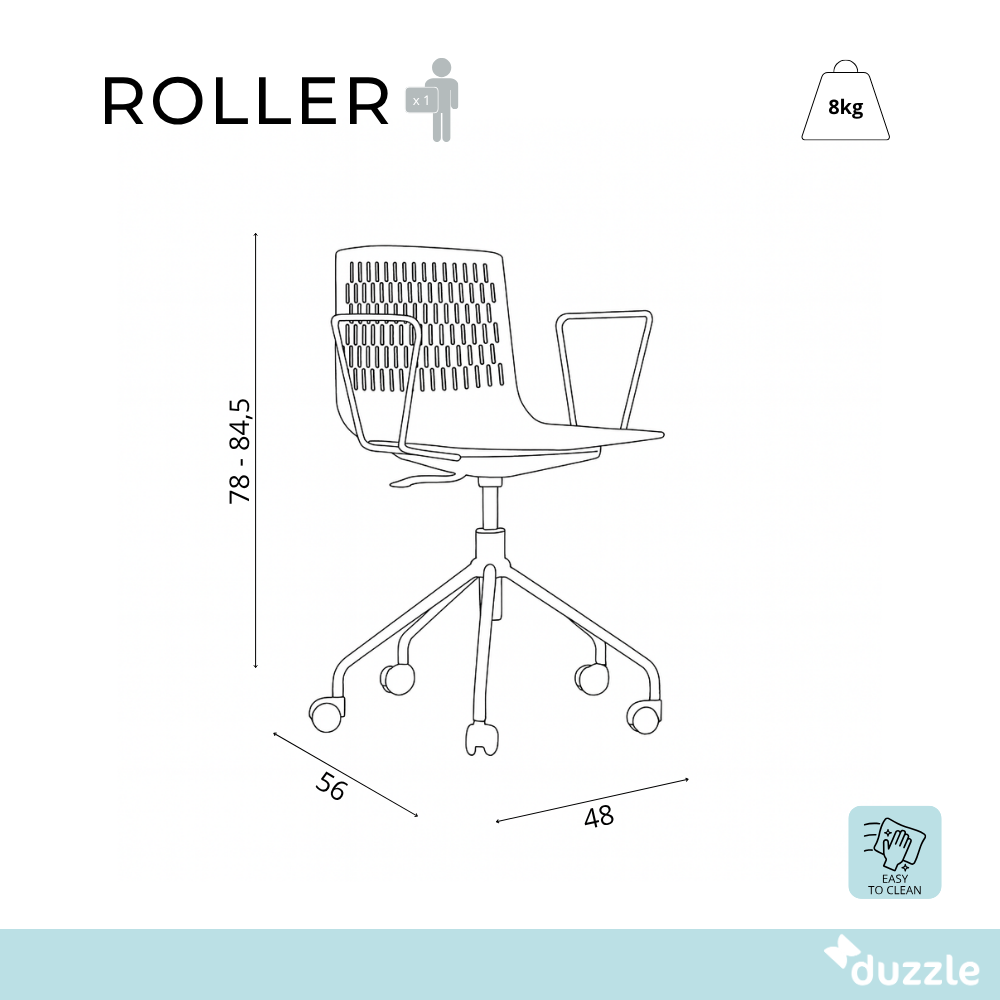 Roller, Sedie da ufficio (56cm C 48cm H.78/84,5cm)