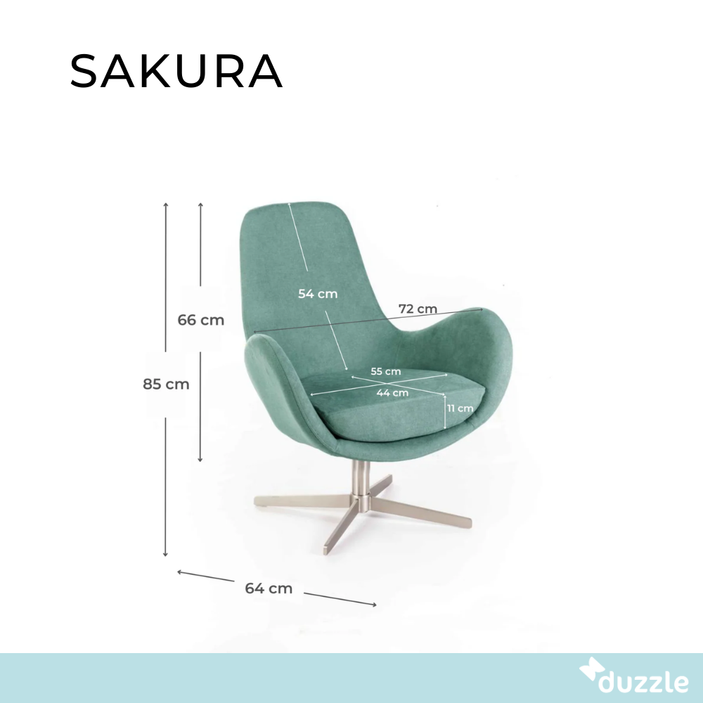 Sakura, Poltrona girevole (L.P.H 72 x 64 x 85 cm)