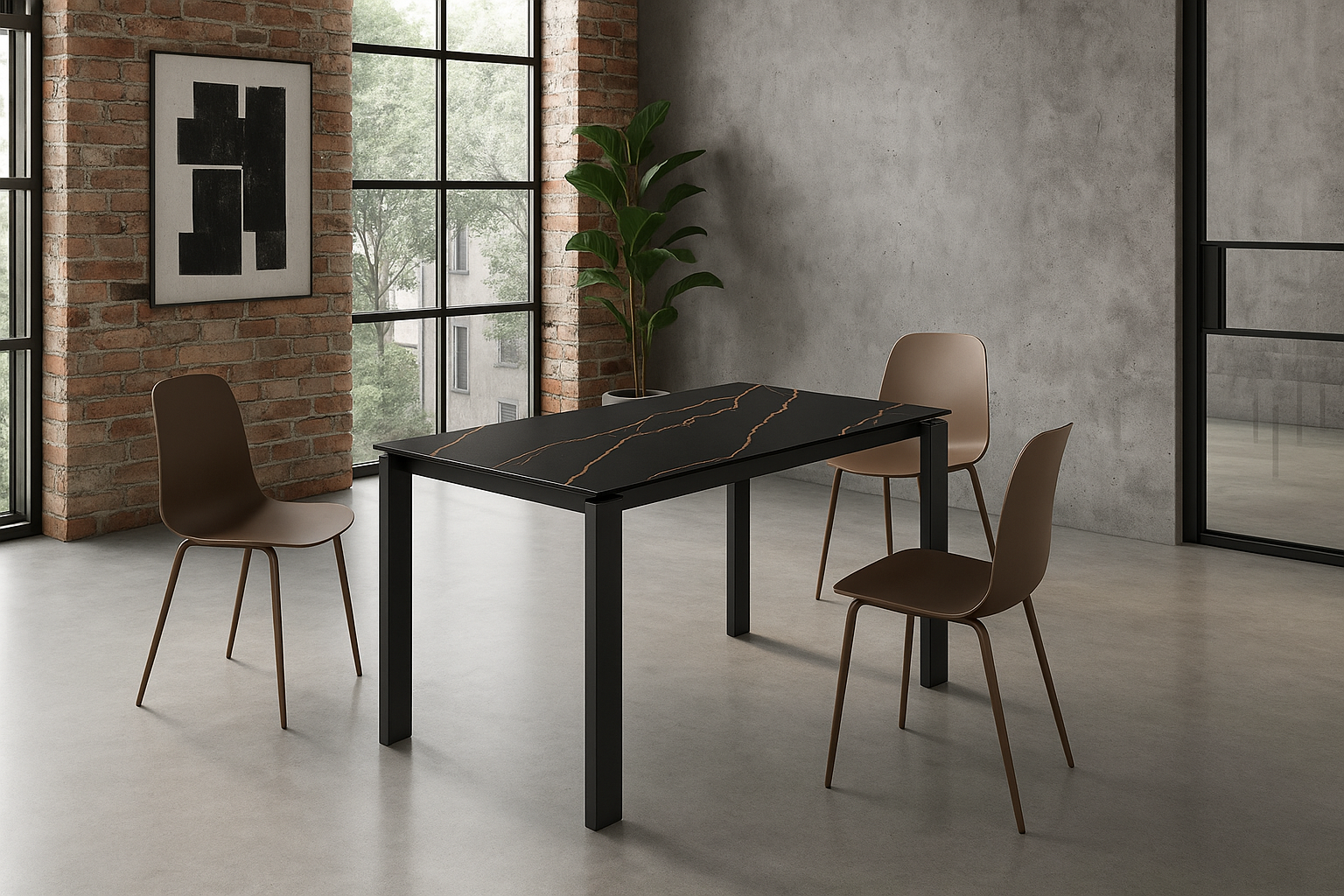 Task, Tavolo allungabile con top in ceramica (80cm X 120-170cm H. 75cm)