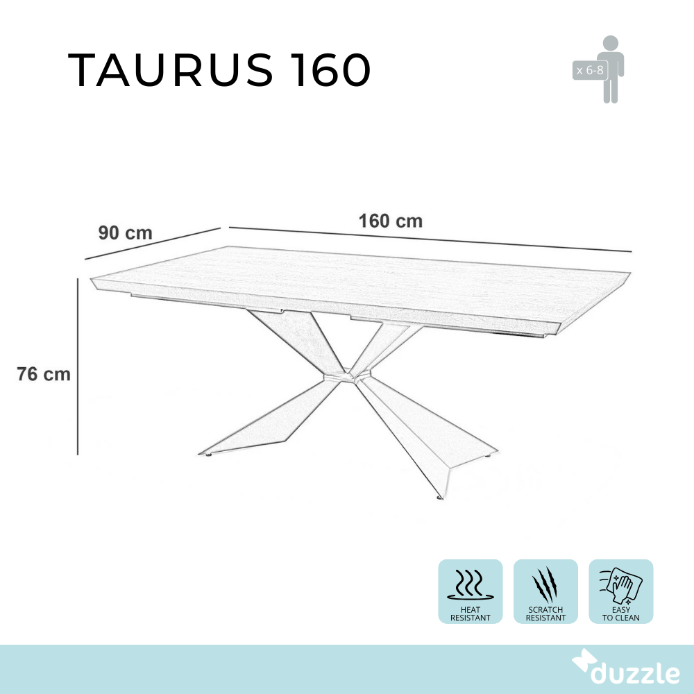 Taurus, Tavolo fisso (90cm X 160cm H. 76cm)