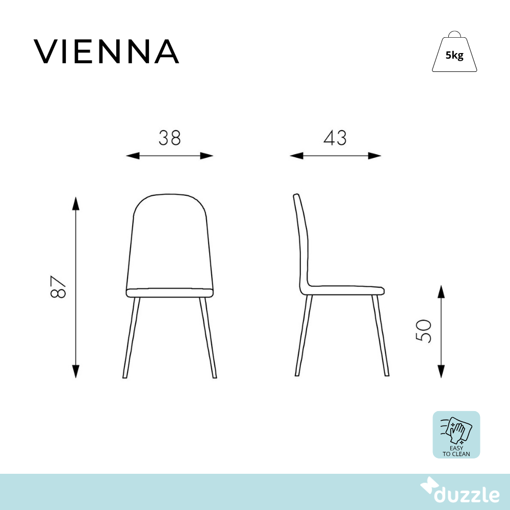 Vienna, Set di 4 Sedie in similrattan (43cm X 38cm H. 86.5cm)