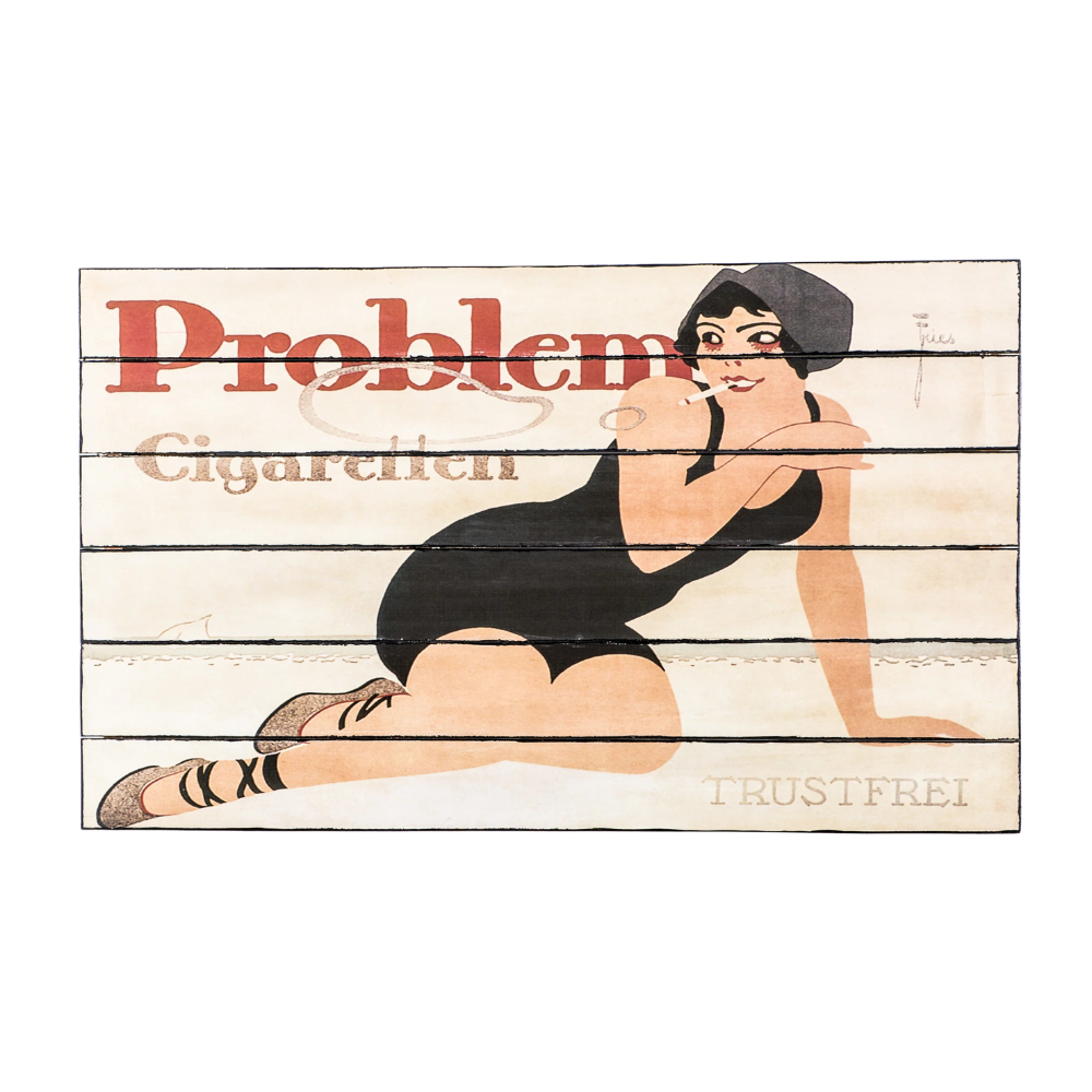 Lady, Stampa su legno (3cm X 100cm H. 60cm)