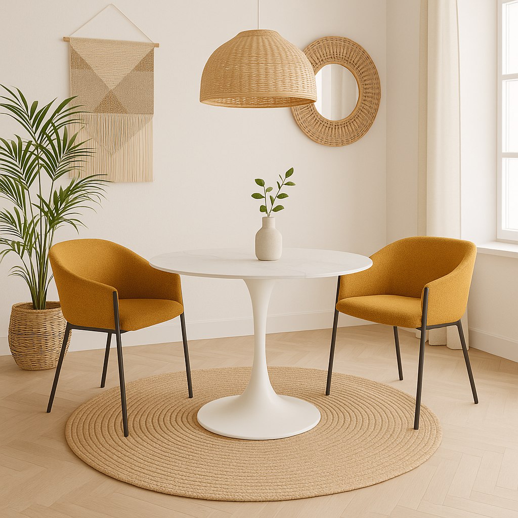 Circe, Tavolo fisso con top in ceramica (120cm X 120cm H. 76cm)