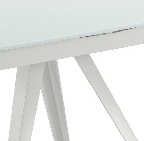 Float, Tavolo allungabile con top in vetro (90cm X 120-180cm H. 76cm)