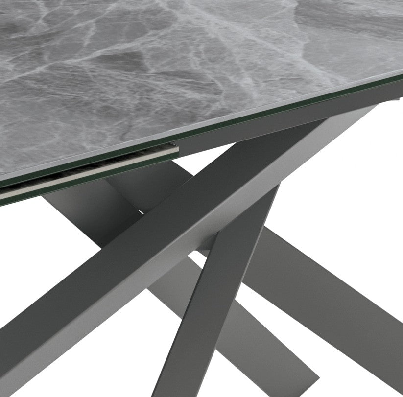 Axis, Tavolo allungabile con top in ceramica su vetro (90cm X 160-240cm H. 76cm)