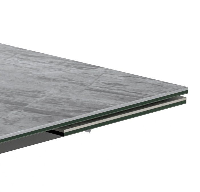 Axis, Tavolo allungabile con top in ceramica su vetro (90cm X 160-240cm H. 76cm)