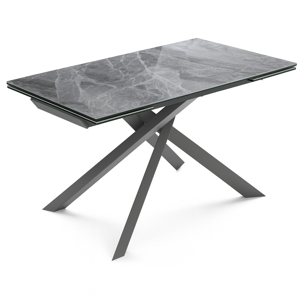 Axis, Tavolo allungabile con top in ceramica su vetro (90cm X 160-240cm H. 76cm)